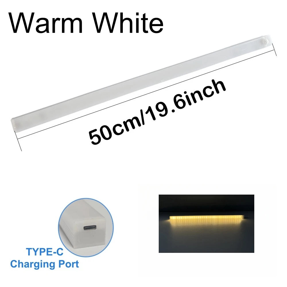 Motion Sensor Bar Light Type C Rechargeable Light LED Magnetic Attraction Night Light for Kitchen Bedside Wardrobe Bookcase
