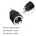 1/3/5/10Pcs DC Power Supply Jack Socket Female Panel Mount Connector 5.5mm 2.1mm Plug Adapter 2 Terminal Types 5.5x2.5mm