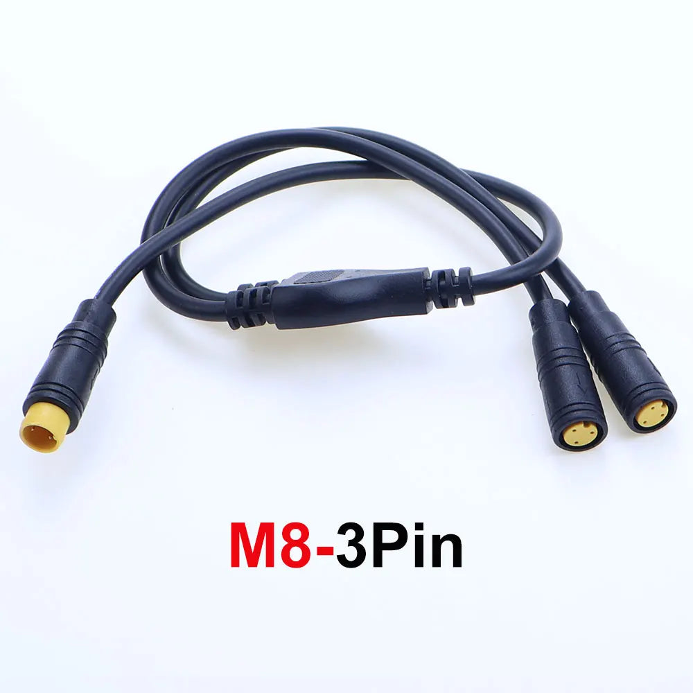 M6 M8 1 Male To 2 Female 2/3/4/5/6 Pin Ebike Splitter Sensor Connector Plug Electric Bicycle Butt Waterproof Cable Joint 40CM