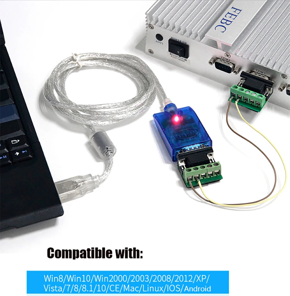UOTEK 1.5m 3m USB to RS-422 RS-485 Converter RS422 RS485 USB2.0 Cable DB9 Adapter Transparent with Chipset Magnetic Ring UT-890A