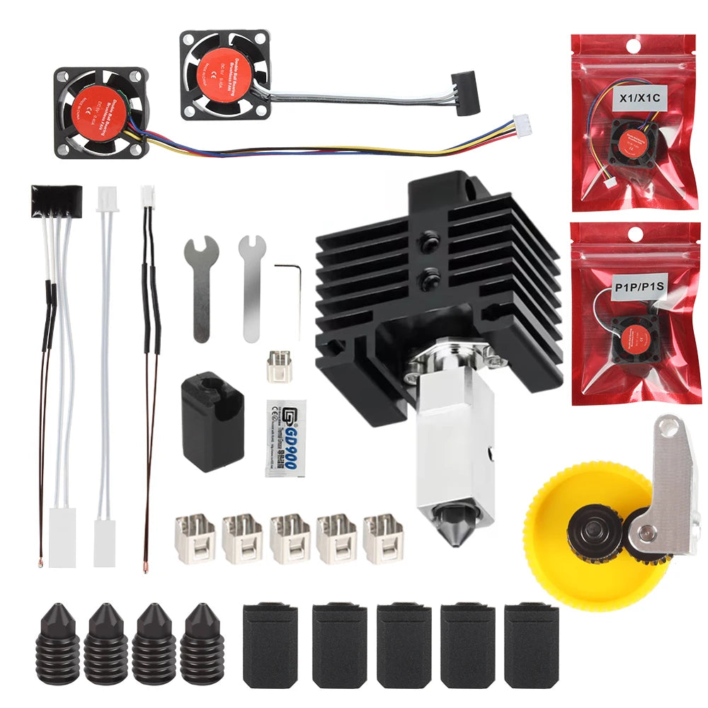 Original Hotend For Bambu Lab p1 X1 P1P X1C P1S Upgrade Hot end Print Head Heater Thermistor For bambulab Hardened steel Nozzle