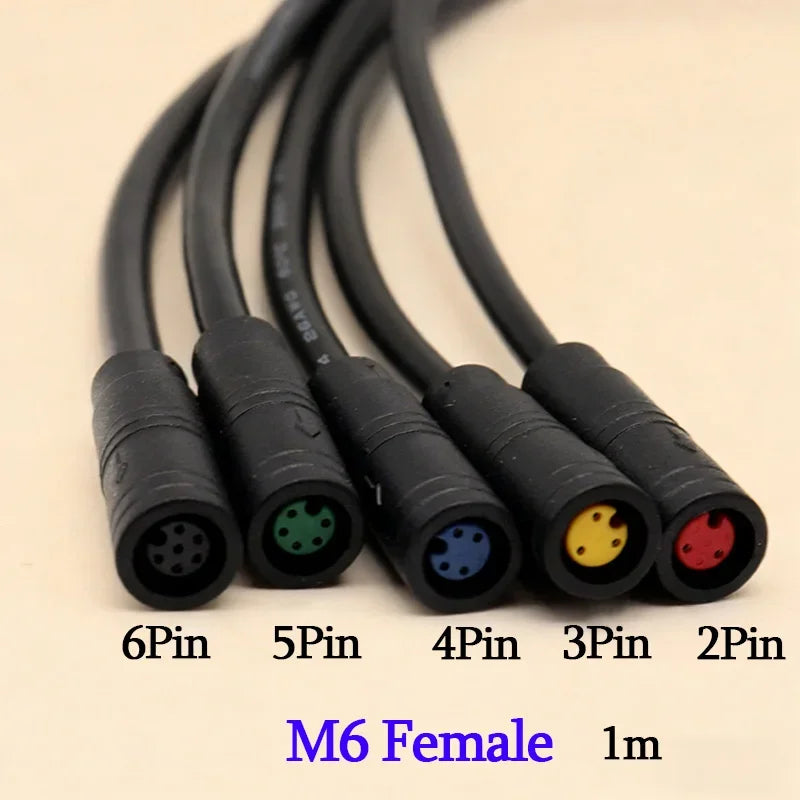 1m M6 M8 2 3 4 5 6 Pin Core Male To Female Julet Electric Butt Cable Plug Connector Scooter Brake Waterproof Signal Sensor Cord
