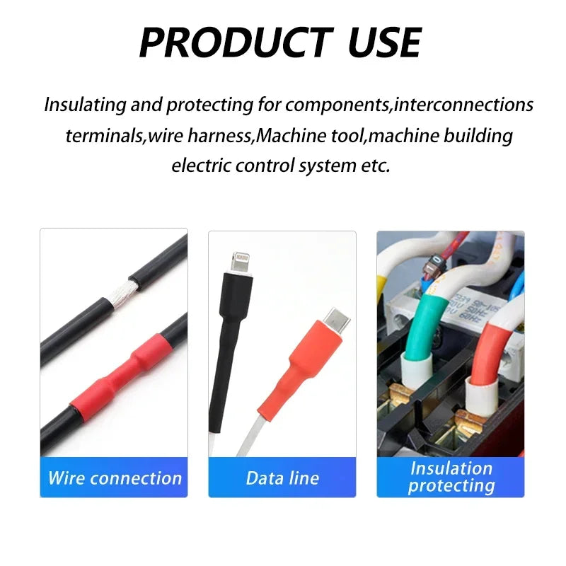 1/3/5/10M 3:1 White Dia 1.6mm - 39mm Heat Shrink Tube Adhesive Lined Polyolefin Thermal Cable Insulated Waterproof Sleeve White