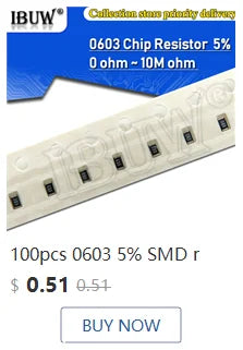 200PCS 660PCS 720PCS 4000PCS 0402 0603 0805 1206 1210 2512 SMD Resistor Kit igmopnrq Assorted Kit 10K 100K 1K 1R 100R 220R 1% 5%