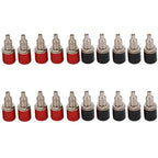 20pcs/10pairs 4MM Nut Banana Plugs 24K Gold-plated Connector With Screw Lock For Audio Jack Speaker Plugs Black&Red
