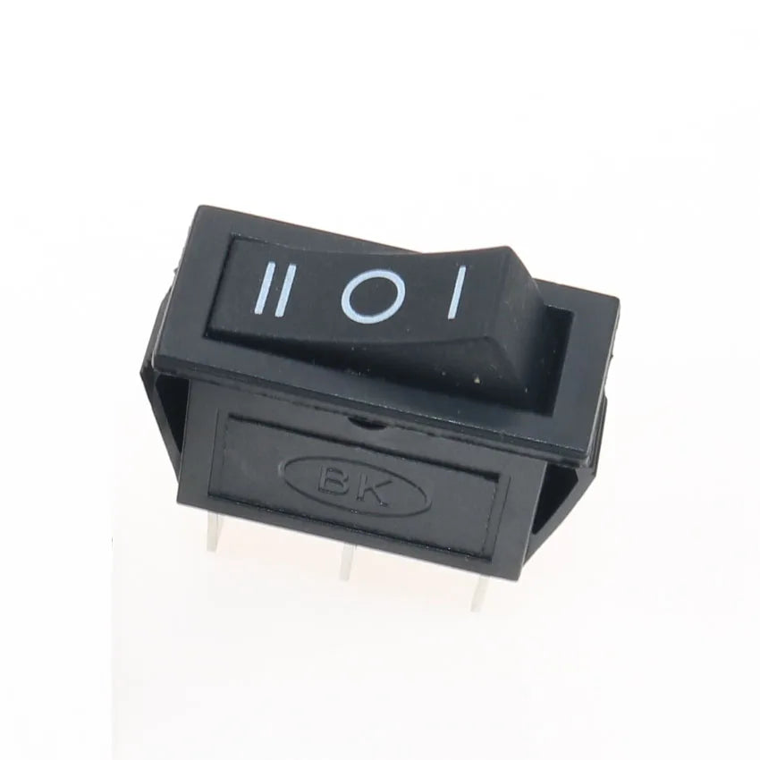 5PCS KCD3 Rocker Switch 16A /20A 125V/250V ON-OFF-ON 3 Position 3 Pin Electrical Equipment Power Switch Black