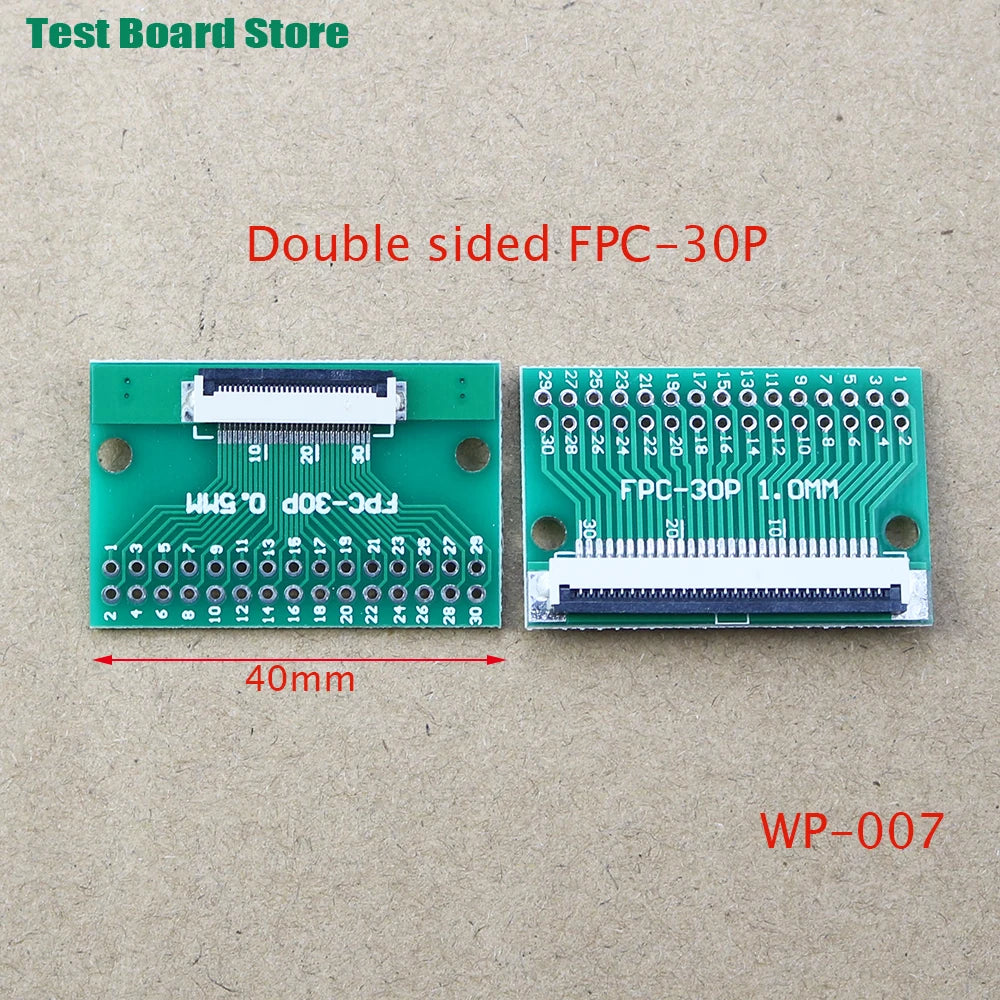 1pcs  Test Board FPC 6 8 10 12 20 30 24 Pin PCB Double Sided FFC FPC Flex Cable Adapter Pitch 0.5mm 1.0mm to 2.54mm Connector