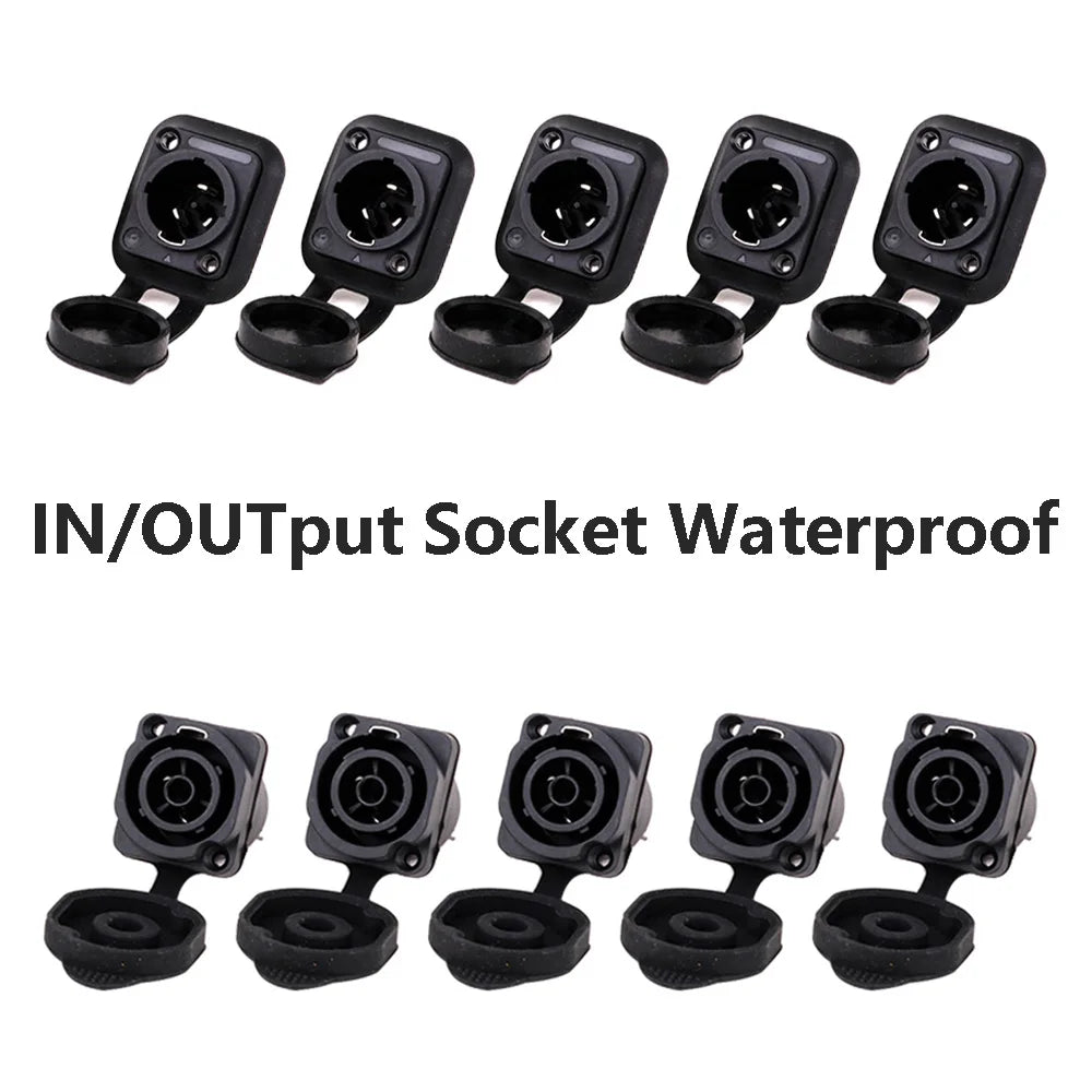 10pcs IN/OUTput 3Pin Waterproof PowerCON True Connector Female Jack,NAC3FX-W Power Female Socket IP65 PowerCon Chassis Connector