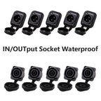 10pcs IN/OUTput 3Pin Waterproof PowerCON True Connector Female Jack,NAC3FX-W Power Female Socket IP65 PowerCon Chassis Connector