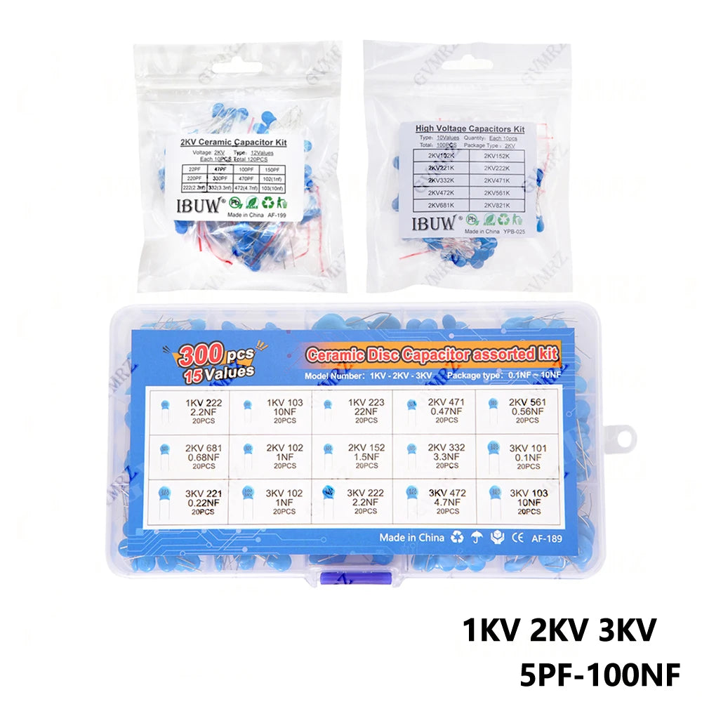 30PF 47PF 56PF High voltage Ceramic Capacitor KIT 1KV 2KV 3KV 5PF 100PF 220PF 1NF 2.2NF 3.3NF 4.7NF 10NF 100NF 471 222 223 103