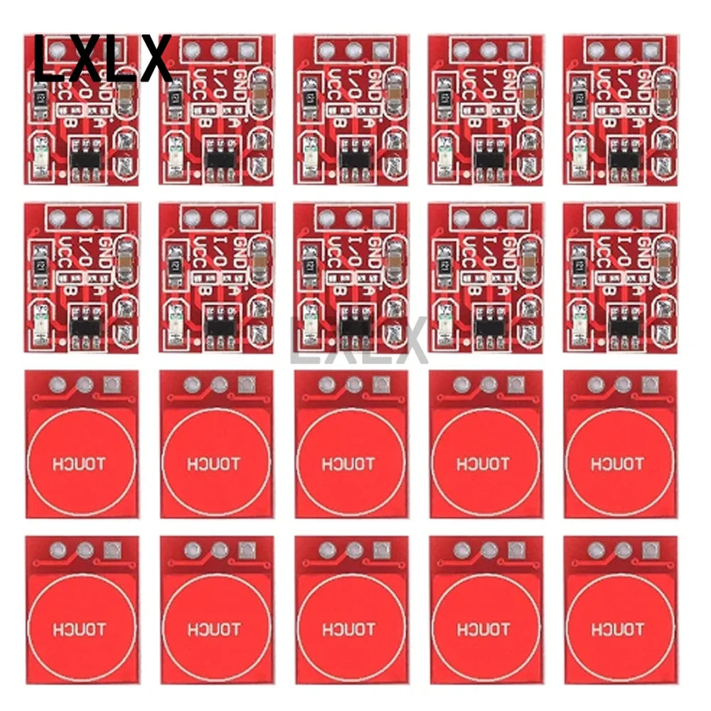 100 TTP223 Touch Key Modules Self-Locking Tap Action Capacitive Switches Single Circuit Retrofit