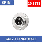 10Sets GX12 Aviation Socket Plug 2 3 4 5 6 7 Pin M16 DF16 Rhombus Flange Male Female Circular Connector Cable Panel Mount Solder