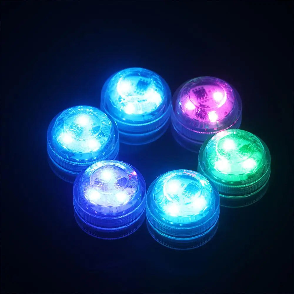 Submersible LED Lights Waterproof RGB Underwater Light For Wedding Tea Light Hot Tub Pond Pool Bathtub Aquarium Party Vase Decor