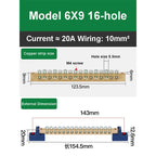 019 Series 6*9 8*12 4/6/8/10/12/14/16 Hole Zero Ground Row Copper Bar Connection Terminal Wiring Terminal of Distribution Box