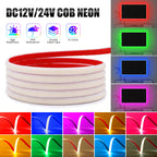 COB LED Strip 12V 24V IP68 Waterproof High Density 320LEDs/m Flexible COB LED Tape Neon Light White Red Green Blue Pink Yellow