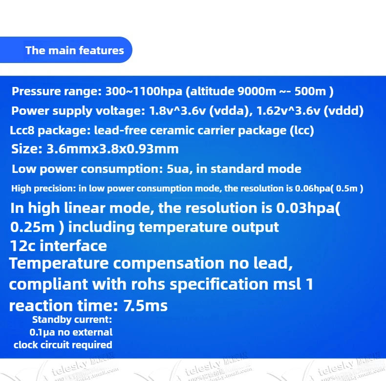 1PCS GY-68 BMP180 High-Precision Digital Pressure and Temperature Sensor Module Compatible with BMP085 for Arduino ESP32