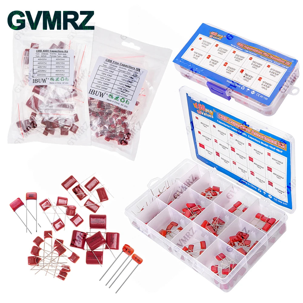 CBB Polypropylene Film Capacitor Kit,  for DIY Electronics, Power Supply, Audio Equipment Universal CBB Capacitors Set
