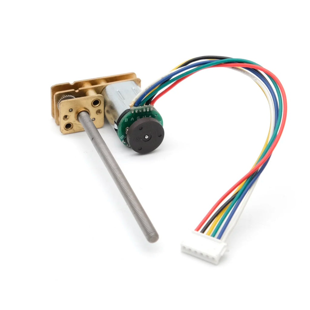 N20 DC Encoder Motor 3V/6V/12V with M3 M4 Screw Thread 55mm Long Shaft 7PPR 15-1000RPM for DIY Car Model Magnetic Encoder Motor
