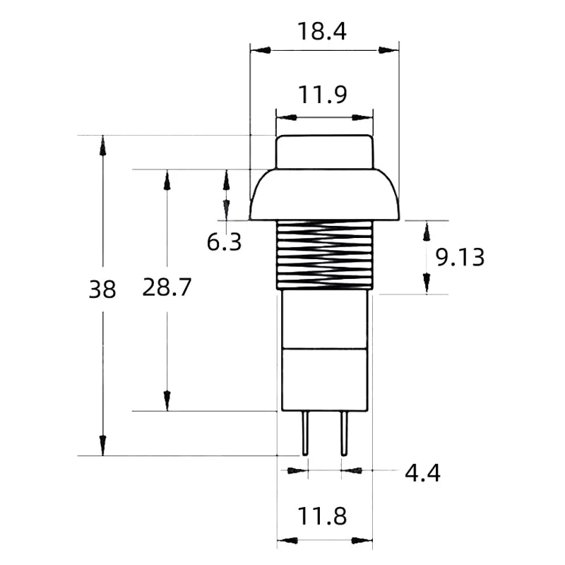 PBS-11A Self-locking Latching Switches 12mm PBS-11B Self-Reset Momentary Switches 2Pins 12mm Push Button Switch with Wire 20cm