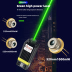 Lasers 520nm 1W Green Laser Module DC12V Focusable DIY OX Laser Head 1000mW Diode Laser for Stage Laser Bird Repellent  With TTL