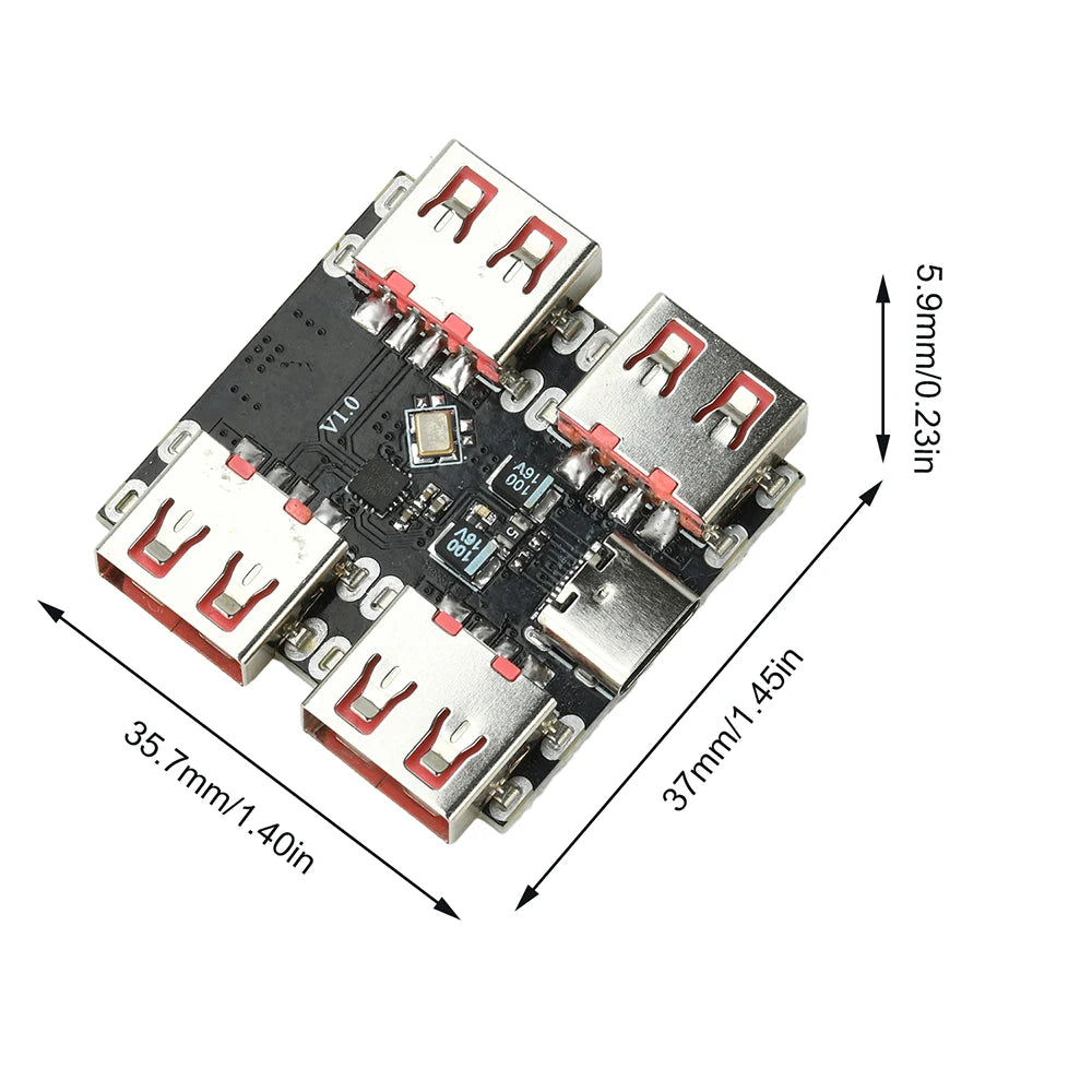 XL334P4 USB2.0 4-port Controller Expansion Module USB 2.0 to 4 Channel Way Splitter USB-HUB Type-C Extender Board 40MB/S