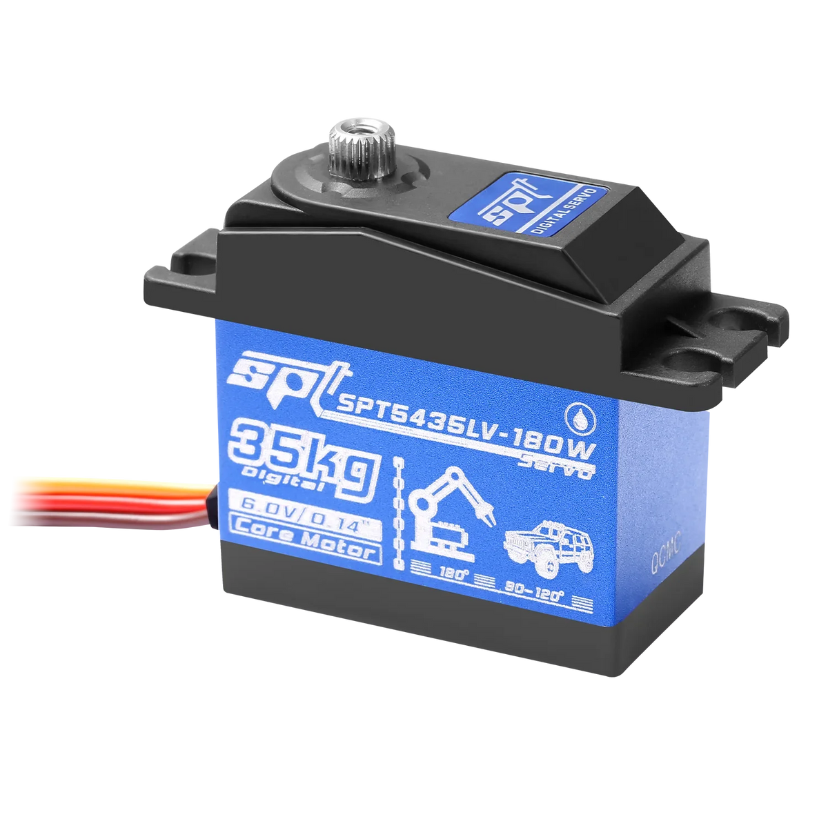 SPT 25KG 35KG Digital RC Servo Large Torque 180° 360° Metal Gear Waterproof Motor for RC Crawler Car SCX10 TRX4 Drift Robot