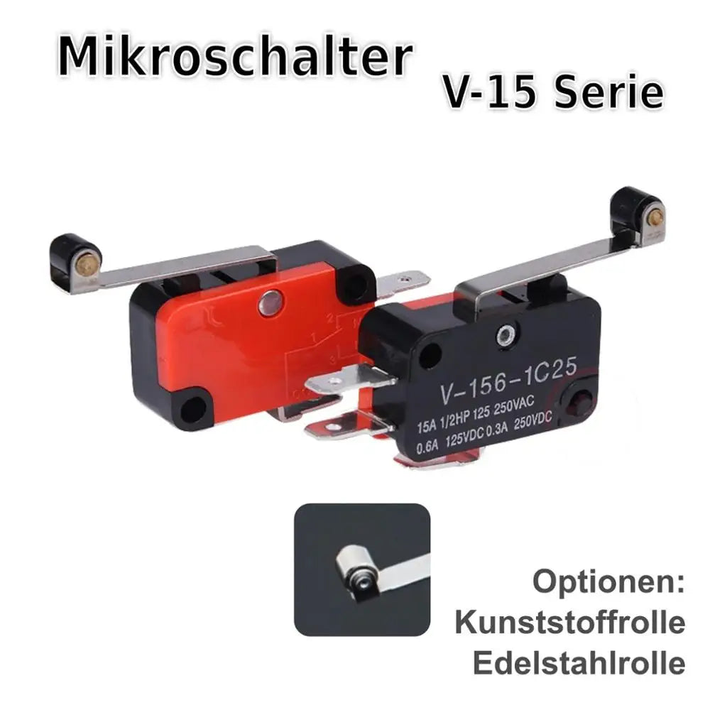 V-15 V-151 V-152 V-153 V-154 V-155 V-156-1C25 Micro Switch 16A 250VAC SPDT Momentary Travel Limit Switch 1NO1NC Lever Roller