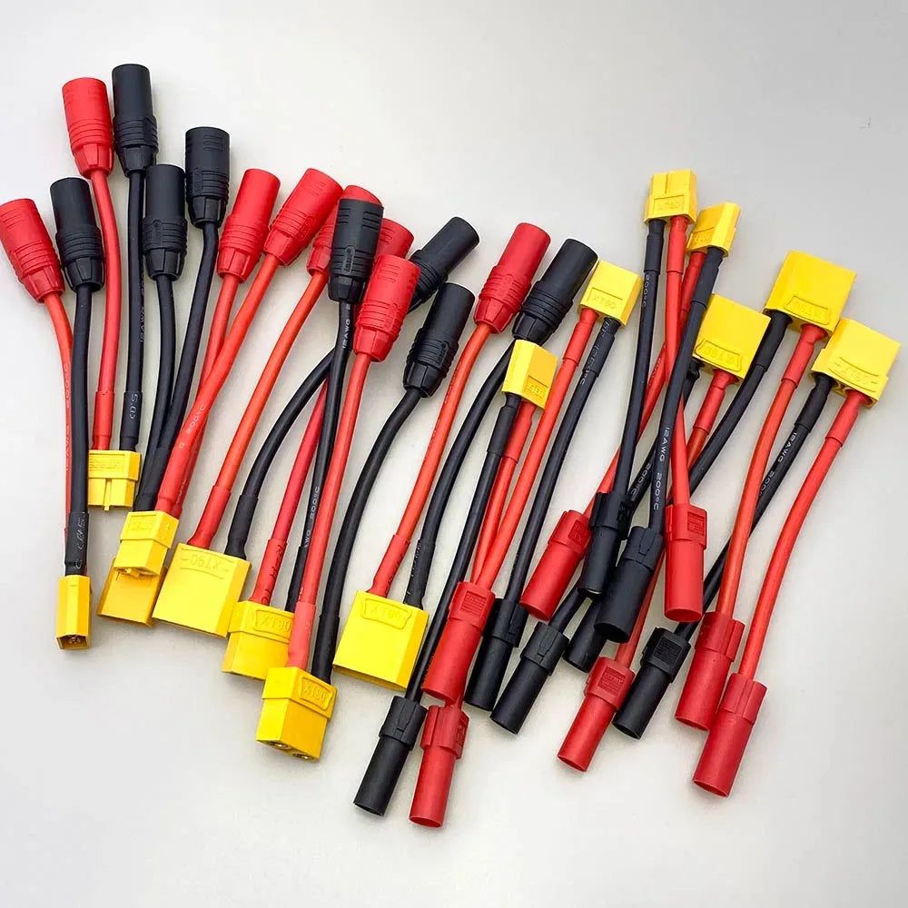 AS150 XT150 Male/Female To XT60 XT90 Plug DC Power Conversion Cable Connector 12AWG 10cm Silicone Wire Suitable for RC Batteries