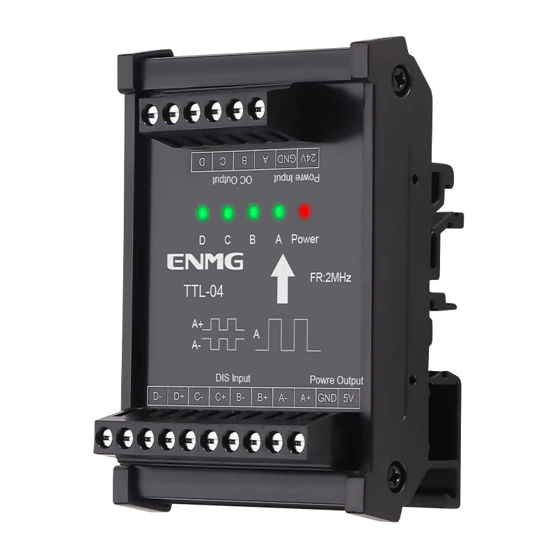 ENMG Differential Signal Converter TTL to HTL Differential to Open Collector Single-Ended Pulse NPN PNP Compatible 5V to 24VDC.