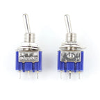 5PCS Blue Mini MTS-102 3-Pin SPDT ON-ON 6A 125VAC Miniature Toggle Switches MTS-103 MTS-202 MTS-203 6PIN ON-OFF-ON