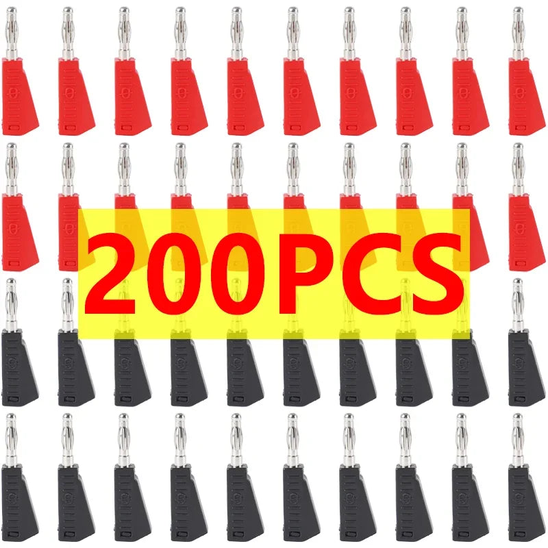 40/200Pcs 4mm Banana Plug Stackable Banana Audio Connector Copper Nickel Plated Soldering Electrical Terminal Banana Plugs