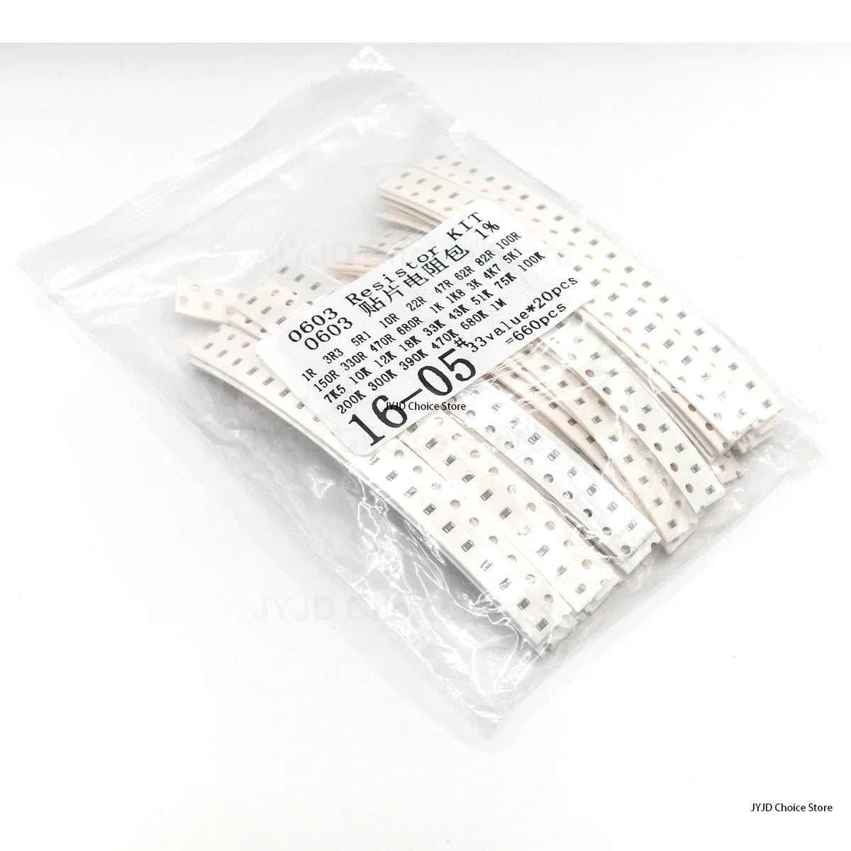 660PCS SMD Resistor Assorted Kit 0603 0805 1206 1% Resistance 1 Ohm to 1M Ohm Chip Resistors for Electronics DIY