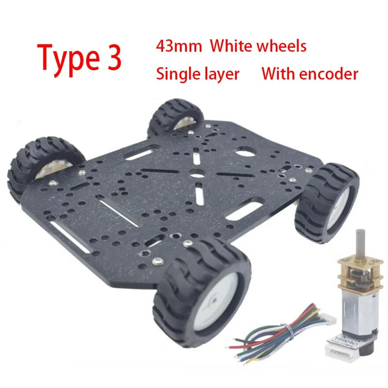 4WD Chassis Smart Robot Car 6V N20 DC Mini Micro Gear Motor Smart Car Kit 4WD Robot Chassis Kits With Encoder Mecanum Wheel Car