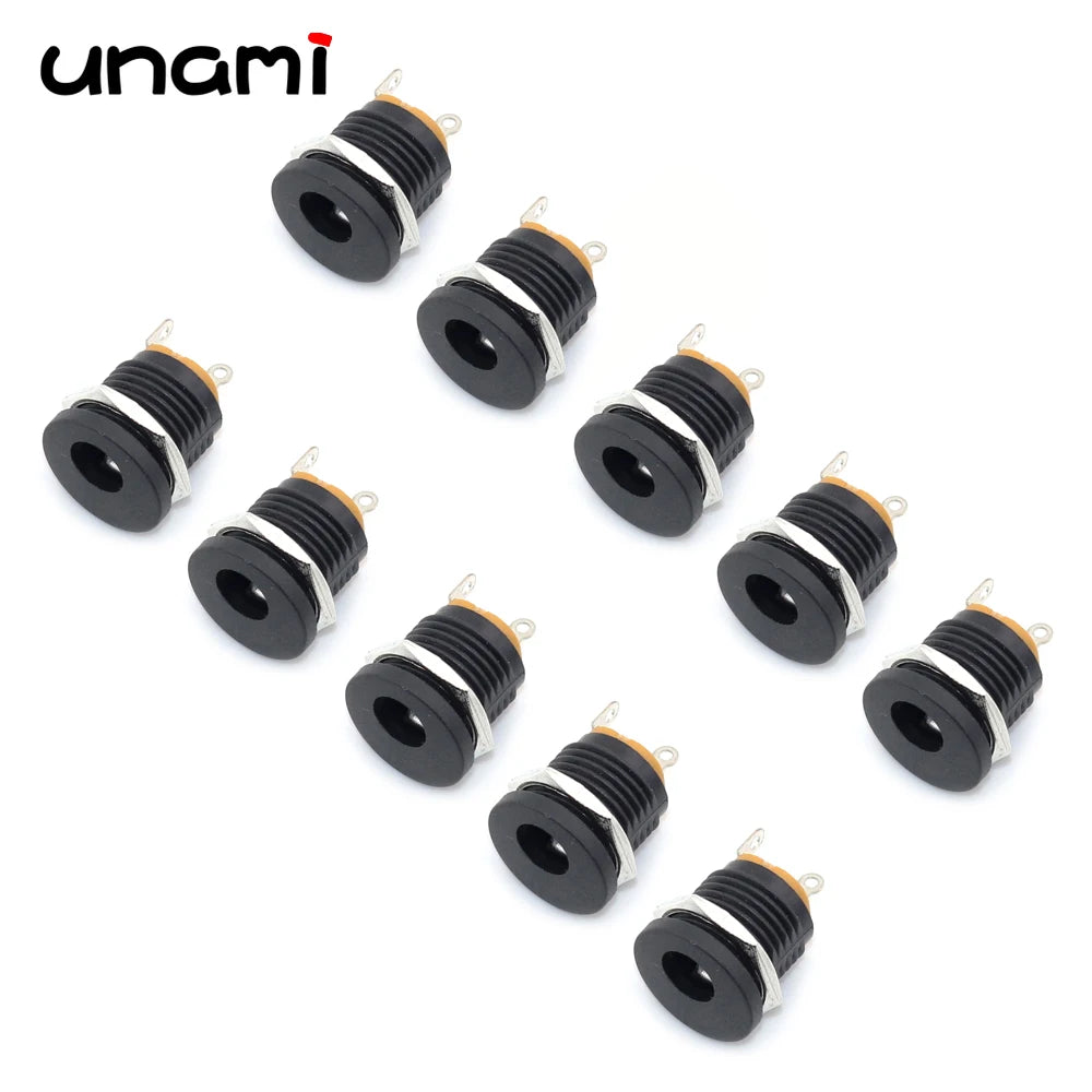 10Pcs DC Power Jack Socket Female Connector 5.5x2.1mm 3.5x1.3mm DC005 DC022 DC099 DC Plug Socket Nut Panel Mount Adapter