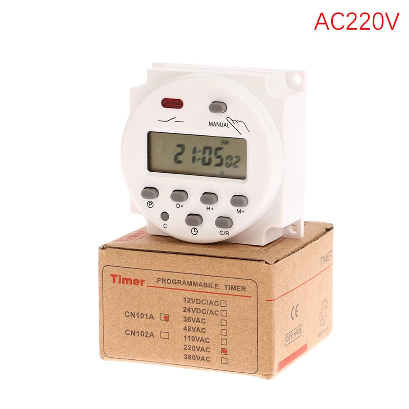 1Pc 12V 24V 110V 220V CN101A Digital LCD Power Timer Programmable Time Switch Relay CN101 Timer Switch Power Timer