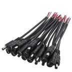 DC Power Pigtails Cable 22AWG Female Male 5.5mm X 2.1mm Connector For 12V Power Supply Adapte CCTV Camera DVR LED Strip