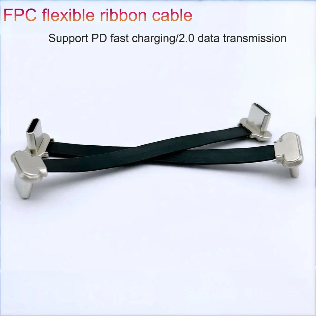 1X TYPEC FPC Flexible Ribbon Cable Male To Male Bidirectional Flexible Ribbon  Carplay Box 75/150/300mmPD Fast Charging 2.0 Data