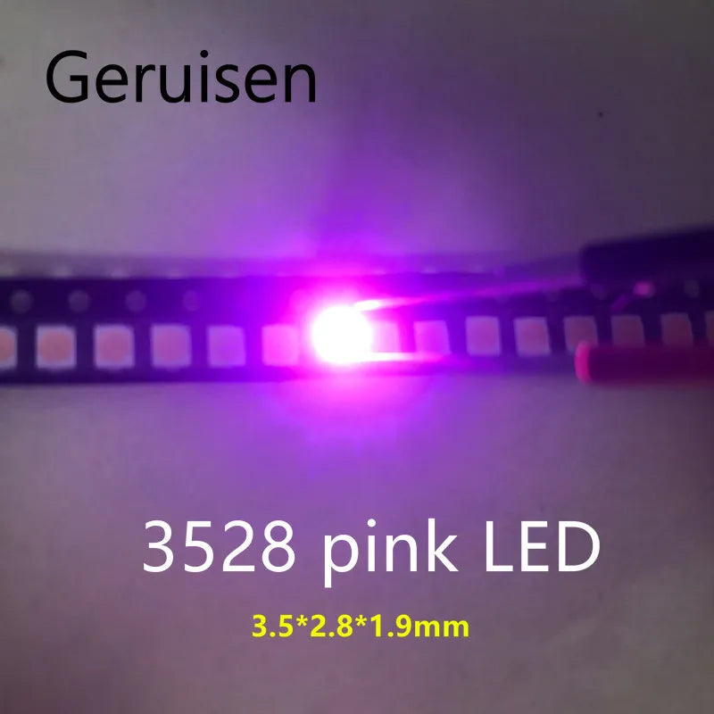 1000PCS FOR Wholesale  Pink POWER TOP 1210 3528 SMD SMT PLCC-2 Ultra Bright LED New
