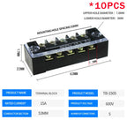 10PCS 600V 15A Barrier Strip Terminal Block Wire Connector TB-1503 TB1504 TB1505 TB1506 TB-1510 TB-1512 TB-2503-2504-2506-2508