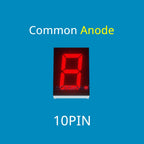 LoCNService 30PCS 0.8Inch Digital Tube LED Display 1 Bit Red Yellow Green Blue White Common Anode / Cathode 7 Segment 0.8 inch