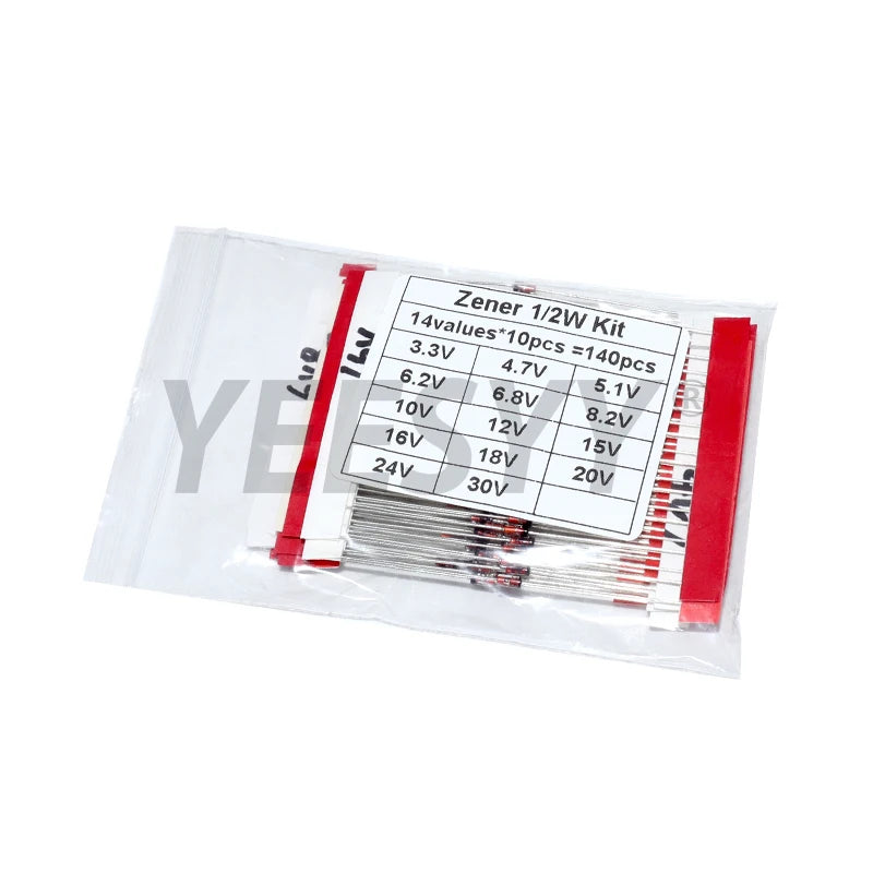 1/2w 0.5W Zener Diode 3.3-30V 14values*10pcs=140pcs Assorted Assortment Set New electronic diy kit 3.3-30V
