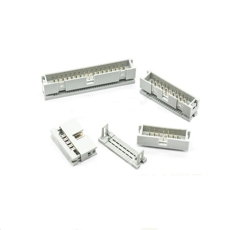 2pcs 2.54MM Pitch IDC Type Box Header 10/14/16/18/20/30/34/40/50 PIN Connector Male Headers for 1.27mm Pitch Flat Cable