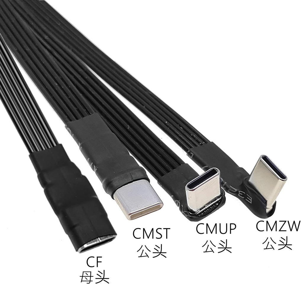 5CM 10CM 30CM USB 2.0 Type-C Flat Cable Extension FPC Cable USB 2.0 USB-C 90° Up/Down Angled Plug 5CM-1M