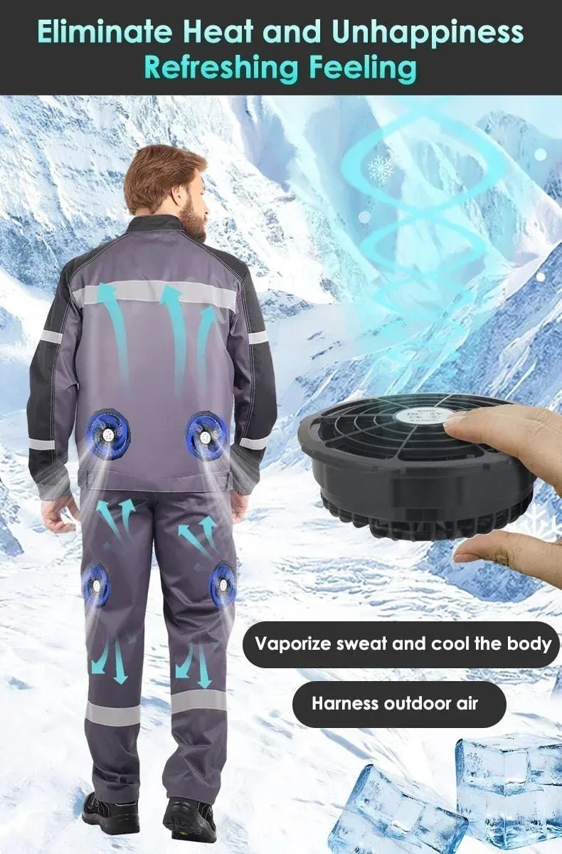 Air Conditioner Vest Cooling Fan 5V or 12V Adjustable Gear High Speed Fan For High Temperature Outdoor Work Fast Cooling DC Fan