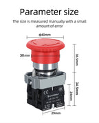 22mm Mushroom Emergency Stop Button Switch XB2-BS542 BS442 BS642 BS142 10A Key Emergency Stop Power Button Switch Starter Switch