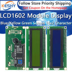 LCD1602 1602 LCD Module Blue / Yellow Green Screen 16x2 Character LCD Display PCF8574T PCF8574 IIC I2C Interface 5V for Arduino