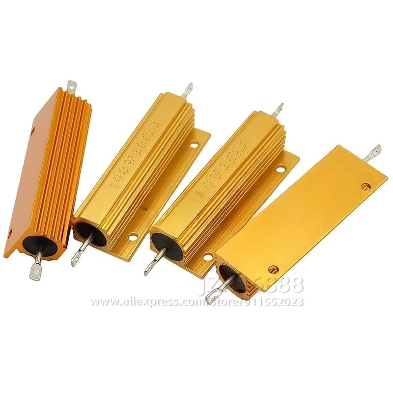 100W Aluminum Housing Wirewound Resistor Metal Case Power Resistor 0.01R 0.1R 0.5R 1R 2R 4R 8R 10R 20R 100R 300R 1K 10K 100K Ohm