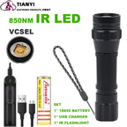 IR 850nm&940nm Latest Infrared Chip LED Zoom Night Vision Infrared Fill Light Tactical Hunting Zoom Flashlight IR Lighting Light
