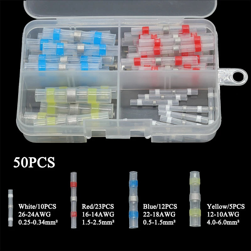 Waterproof Heat Shrink Butt Splices for A Secure Corrosion-Resistant Seal All-in-One Solder Seal Wire Connector Kit With Box