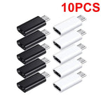 10-1Pcs Type C Male To Micro USB Female Adapter OTG Converter Micro-B To USB-C Connector Phone Charger Cable Adapter For Samsung
